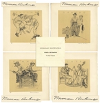 Norman Rockwell Signed Set of Four Seasons Artist Proof Lithographs -- Housed in Custom Portfolio